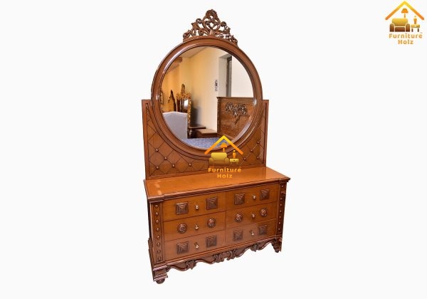 Round Shape Wooden Dressing Console